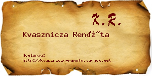 Kvasznicza Renáta névjegykártya